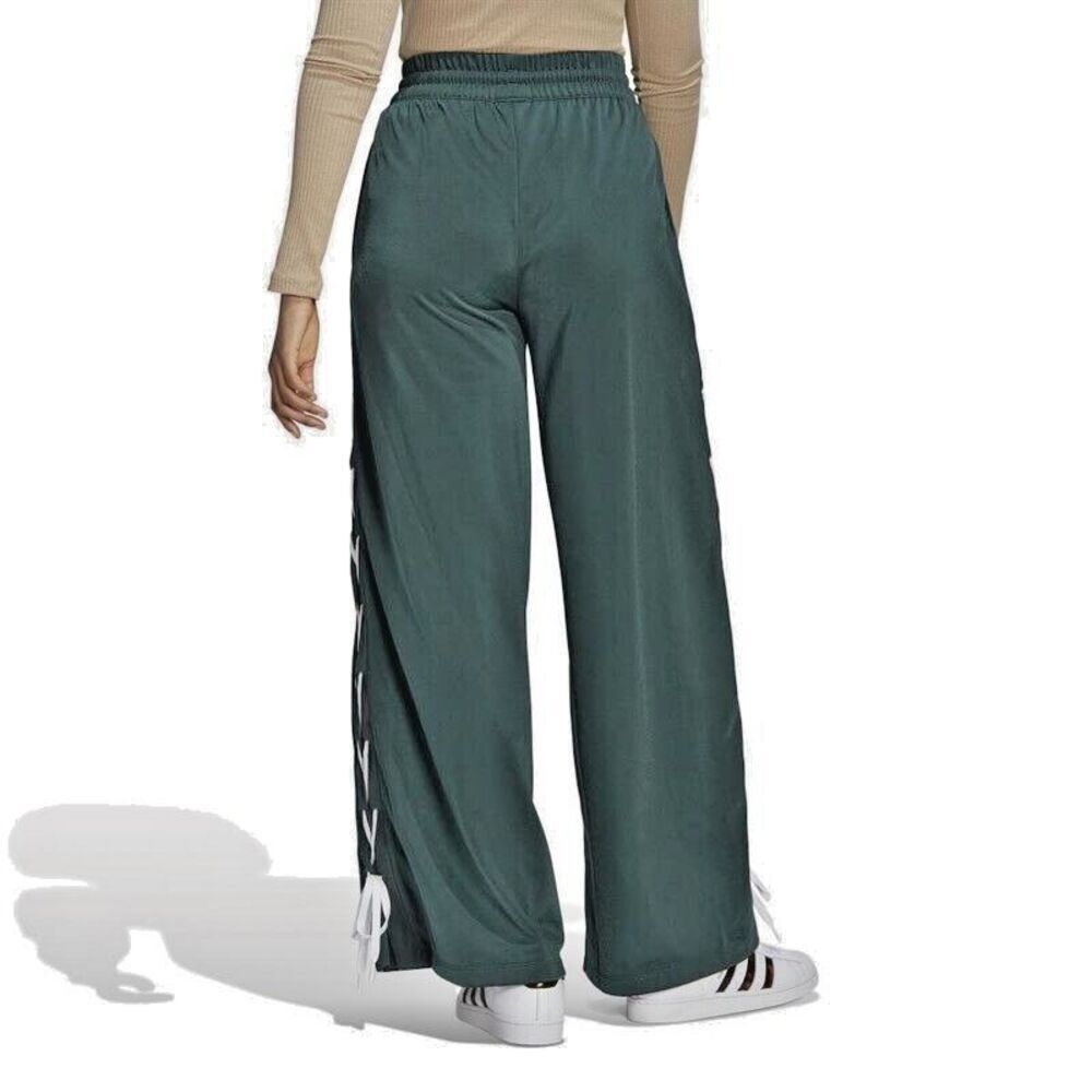 Adidas women's Plus Size Wide-Leg Pant Lace up Drawstring- Mineral Dark Green 1X - Picture 6 of 11